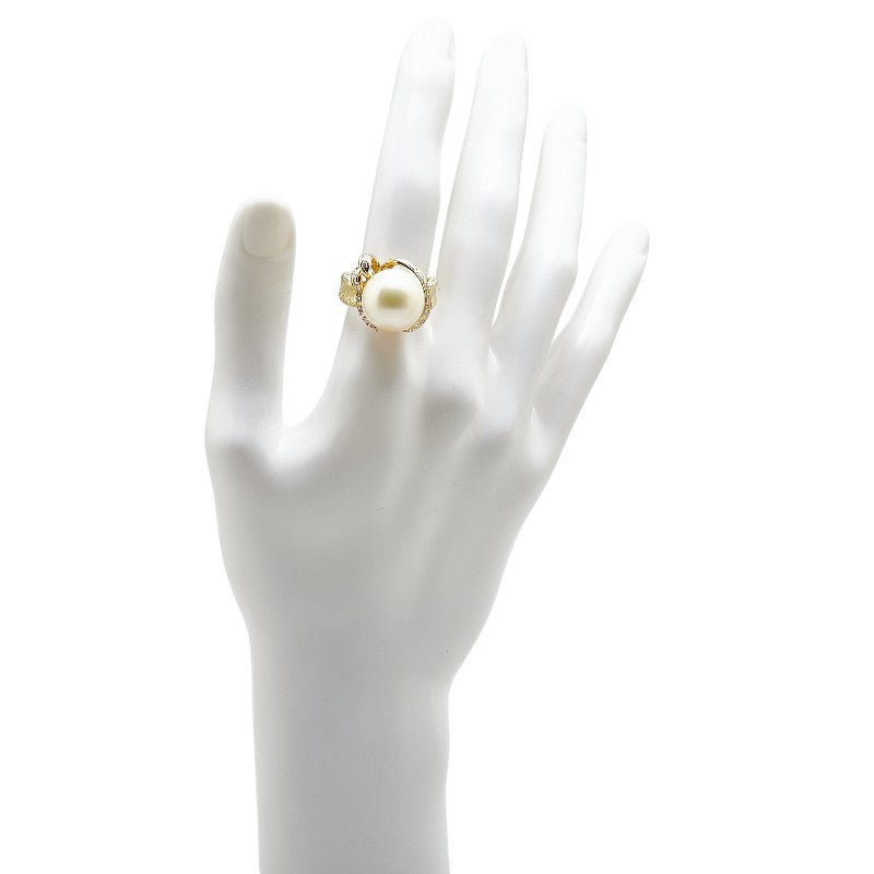 K18YG Yellow Gold Pearl Diamond Ring