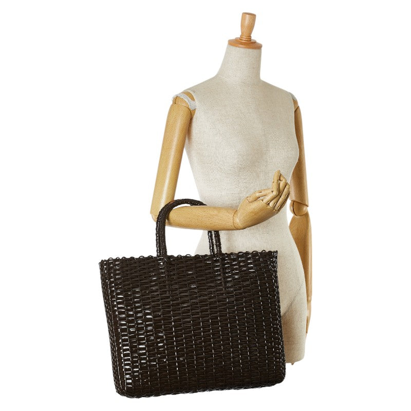 Fendi Zucca Rattan Tote Handbag Brown