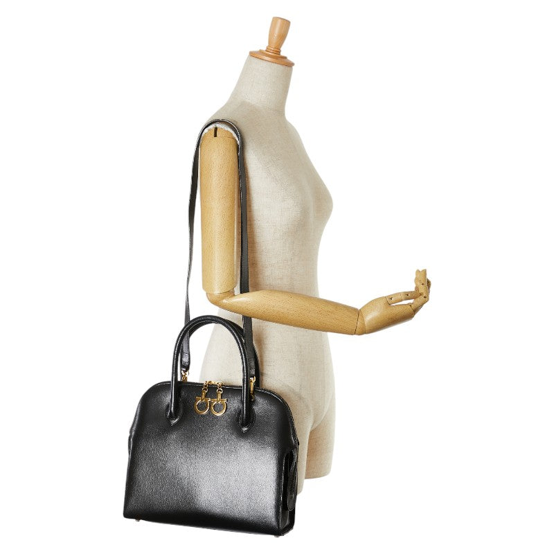 Salvatore Ferragamo Gancini 2WAY Leather Handbag