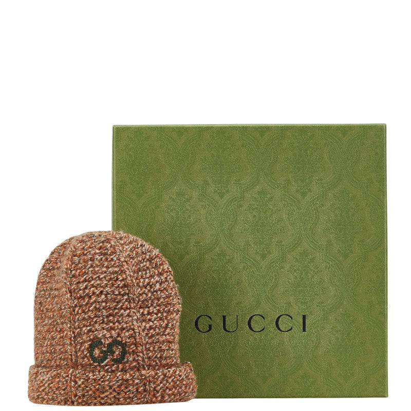 Gucci Wool Knit Hat Orange Khaki