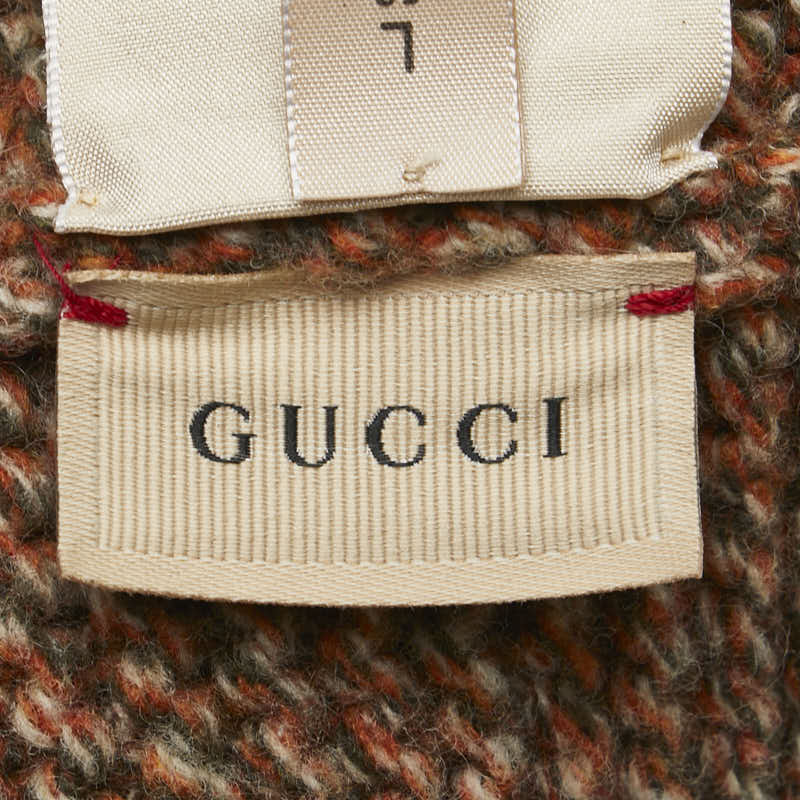 Gucci Wool Knit Hat Orange Khaki