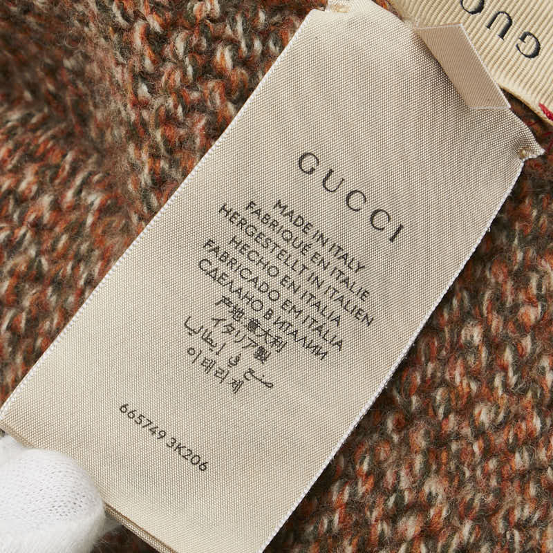 Gucci Wool Knit Hat Orange Khaki