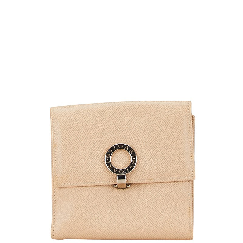 Bvlgari Beige Leather Bifold Wallet