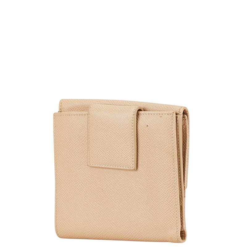 Bvlgari Beige Leather Bifold Wallet