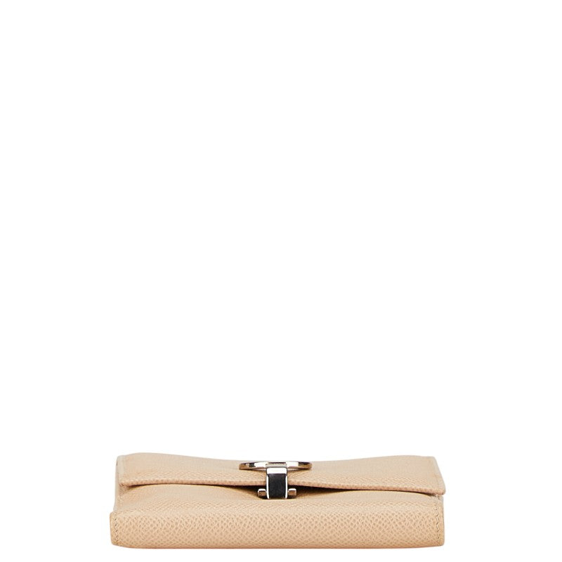 Bvlgari Beige Leather Bifold Wallet