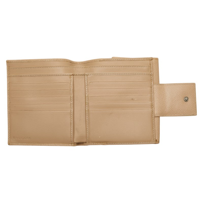 Bvlgari Beige Leather Bifold Wallet