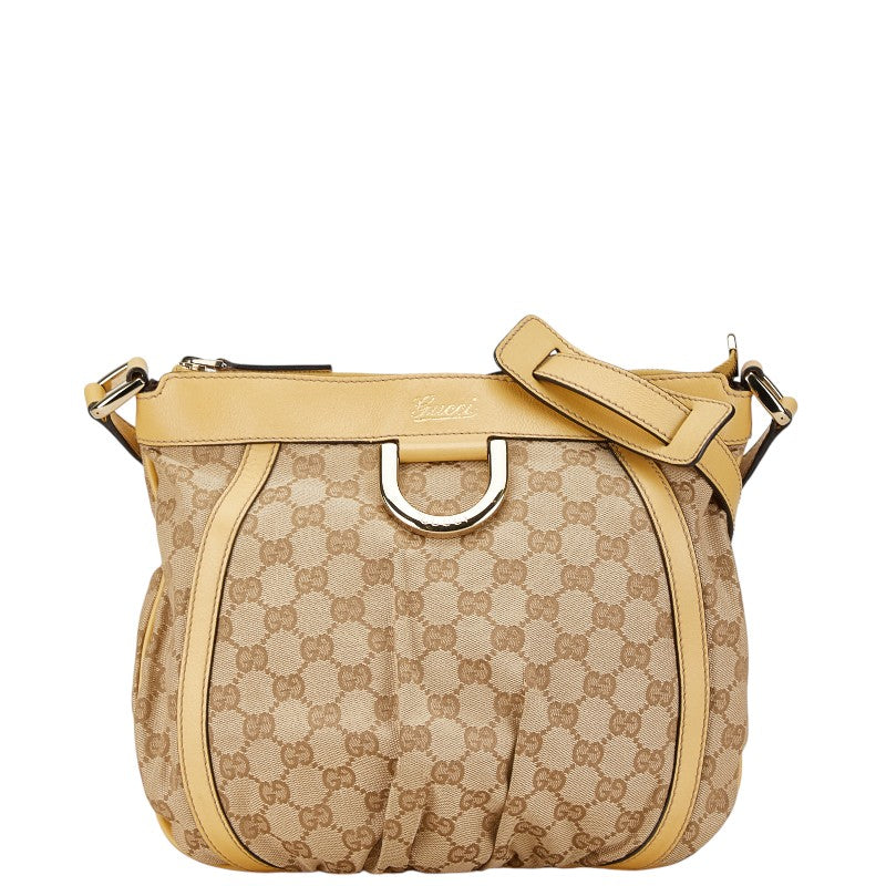 Gucci GG Canvas Abbey Shoulder Bag Beige Yellow