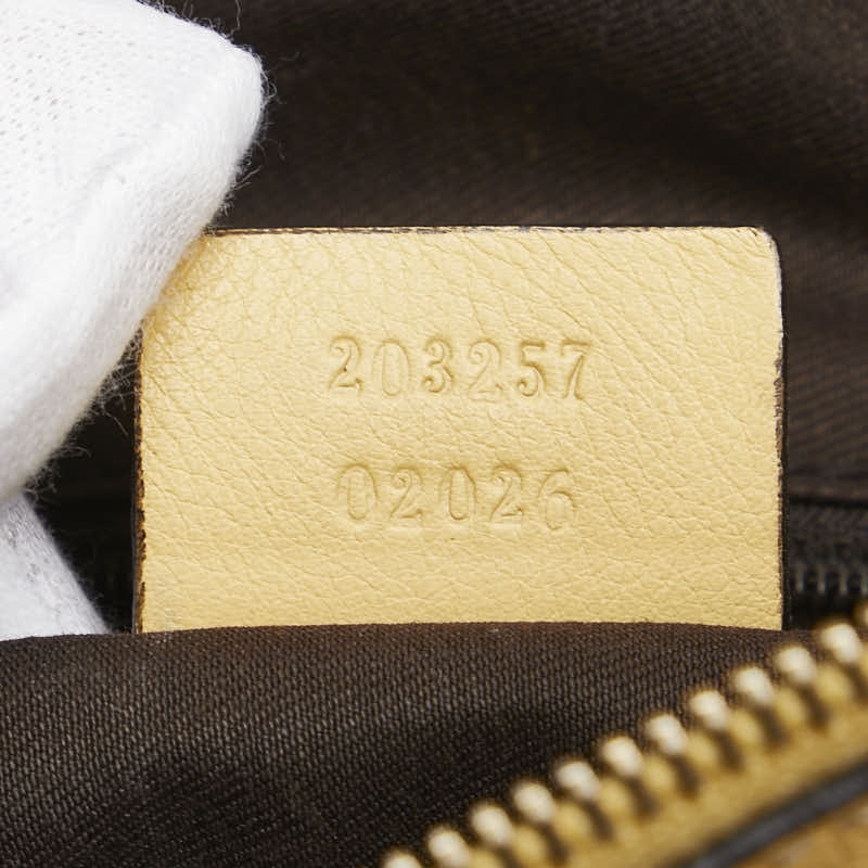 Gucci GG Canvas Abbey Shoulder Bag Beige Yellow