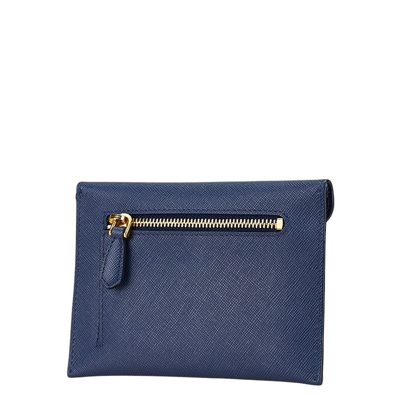 Prada Leather Coin Case Blue