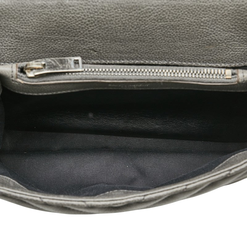 YSL Leather 2WAY Handbag Gray