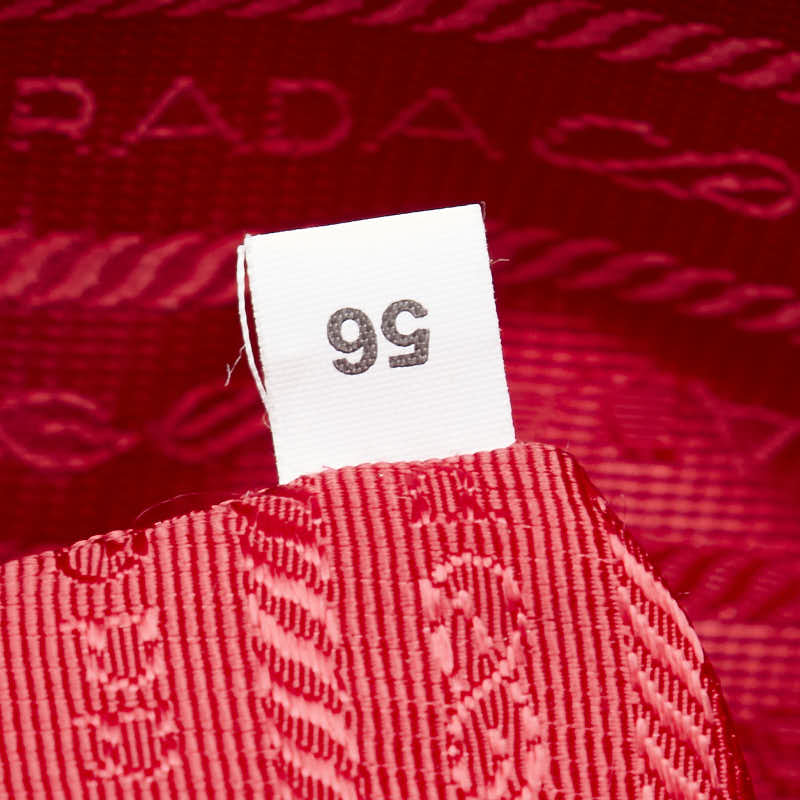 Prada Saffiano Logo Plate Handbag Red