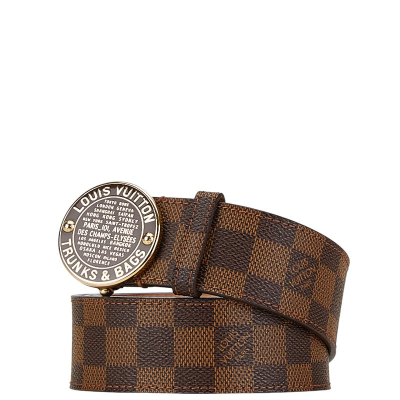 Louis Vuitton Damier Belt Brown PVC Leather