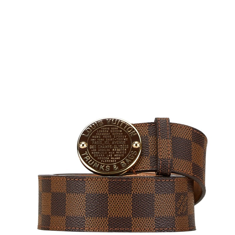 Louis Vuitton Damier Belt Brown PVC Leather