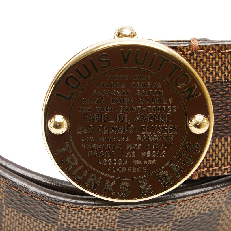 Louis Vuitton Damier Belt Brown PVC Leather