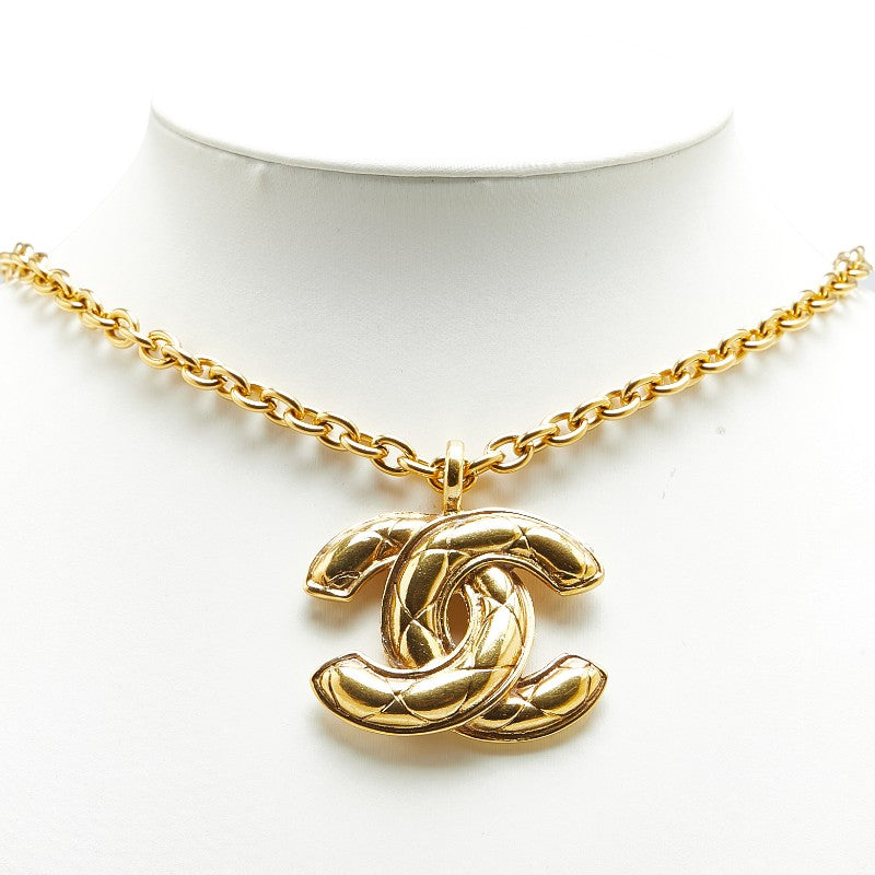 Chanel Matelasse Coco Mark Necklace Gold