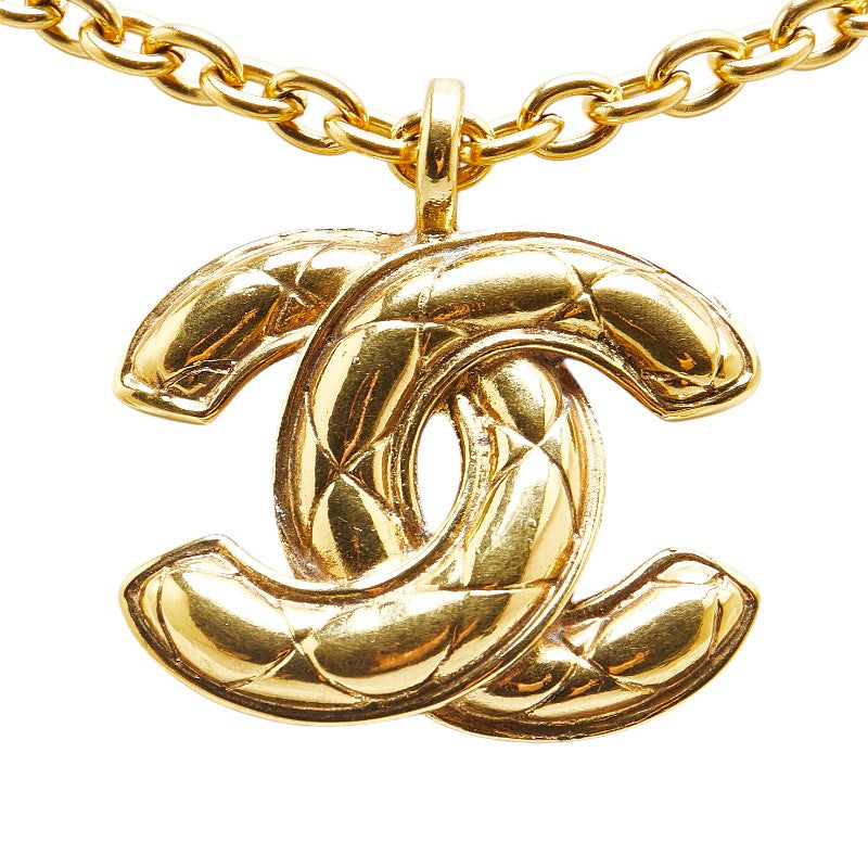 Chanel Matelasse Coco Mark Necklace Gold