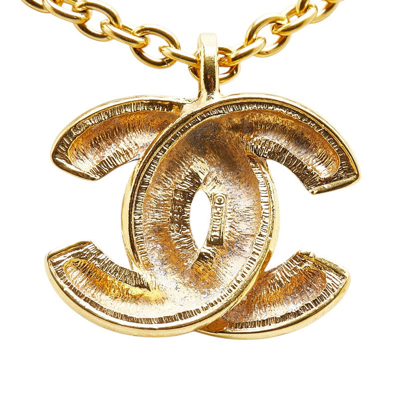 Chanel Matelasse Coco Mark Necklace Gold