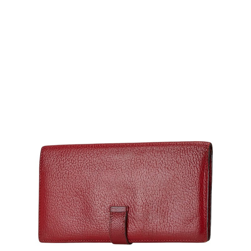 Hermes Bearn Souffle Long Wallet Rouge Ash