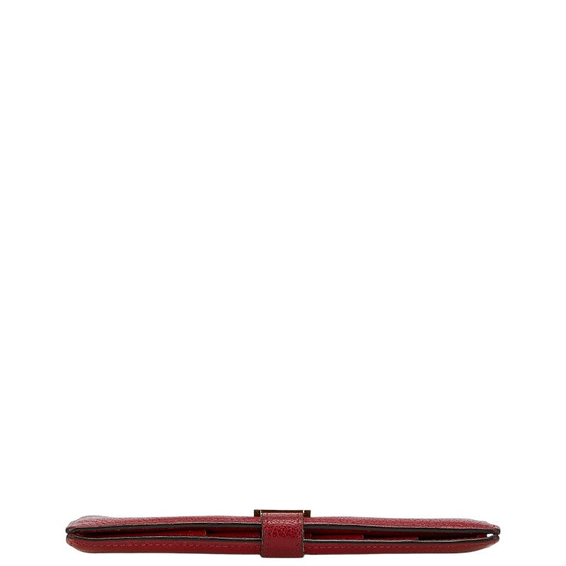 Hermes Bearn Souffle Long Wallet Rouge Ash