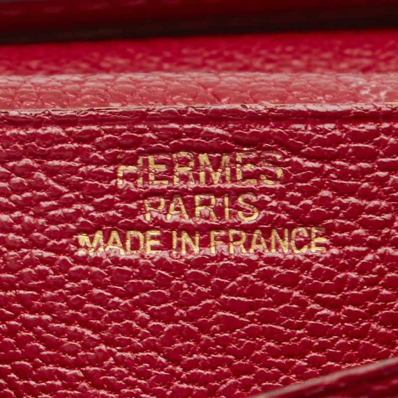 Hermes Bearn Souffle Long Wallet Rouge Ash