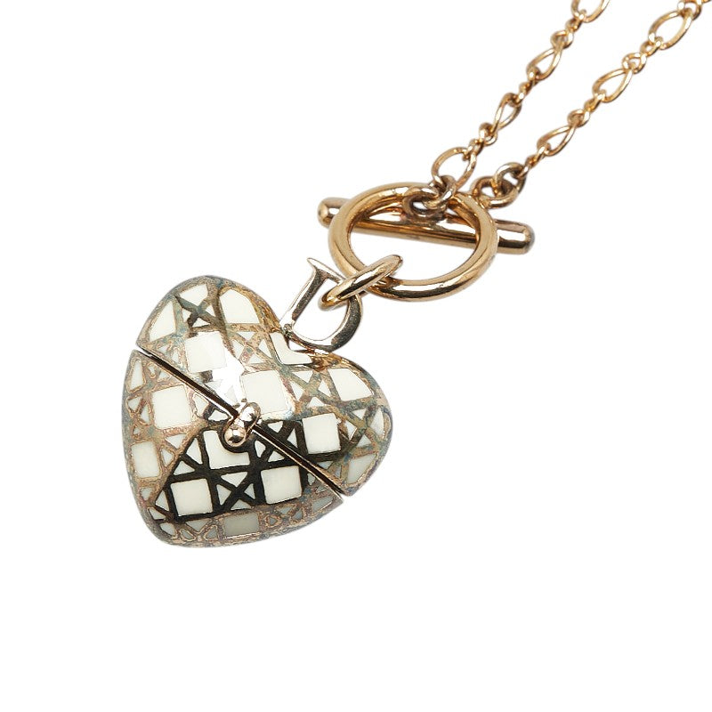 Dior Cannage Heart Necklace Gold Plated