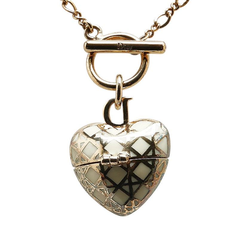 Dior Cannage Heart Necklace Gold Plated