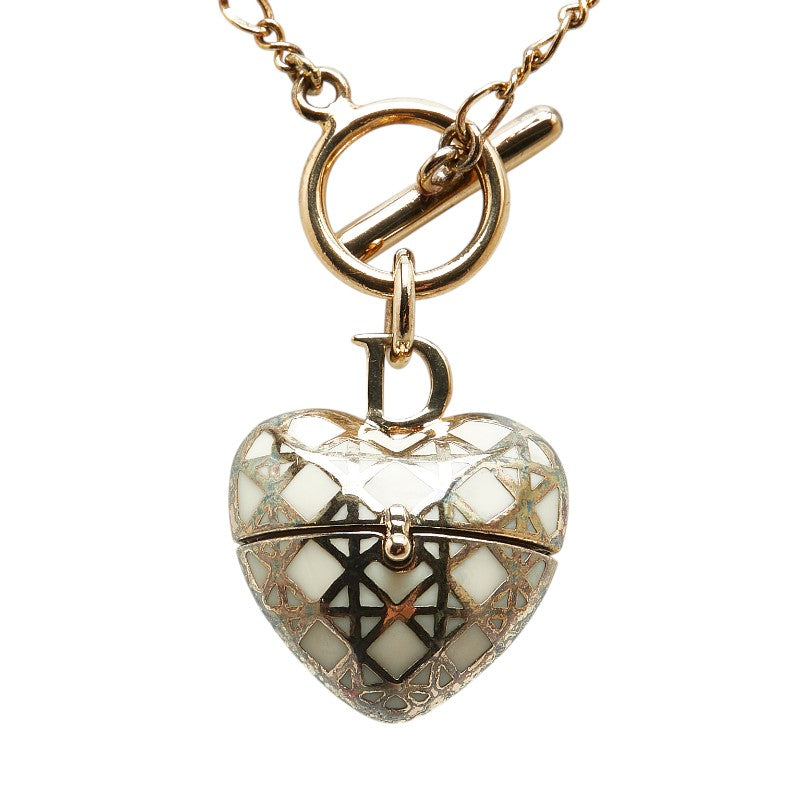 Dior Cannage Heart Necklace Gold Plated