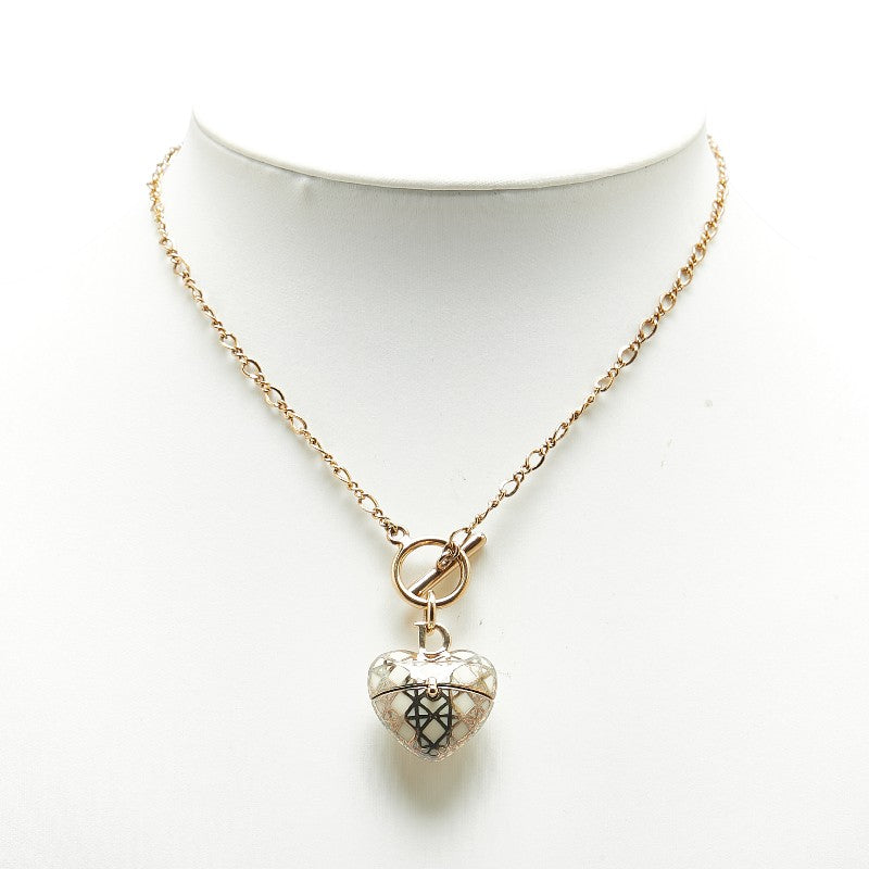 Dior Cannage Heart Necklace Gold Plated