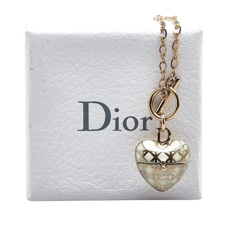 Dior Cannage Heart Necklace Gold Plated