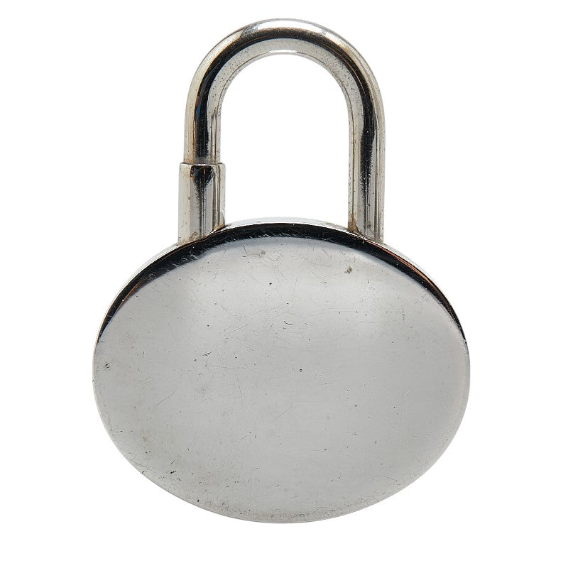 Hermes Silver Metal Padlock Pendant