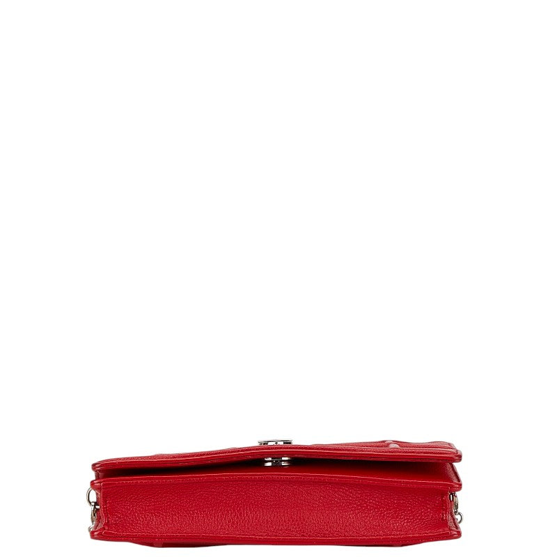 Dior Diorama Red Leather Chain Shoulder Bag