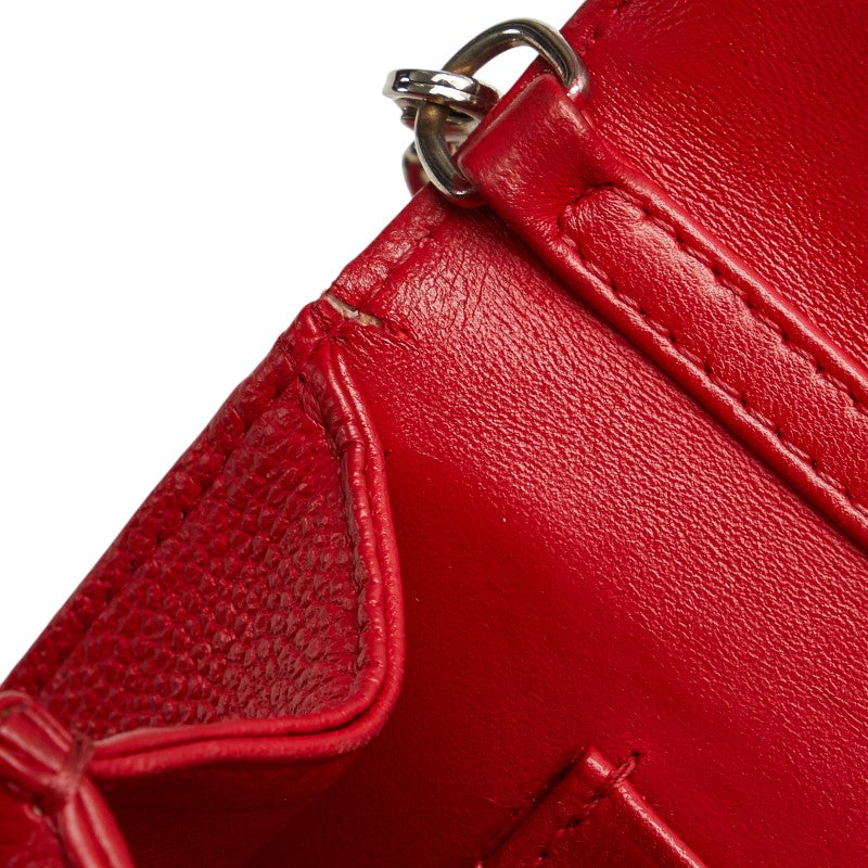 Dior Diorama Red Leather Chain Shoulder Bag