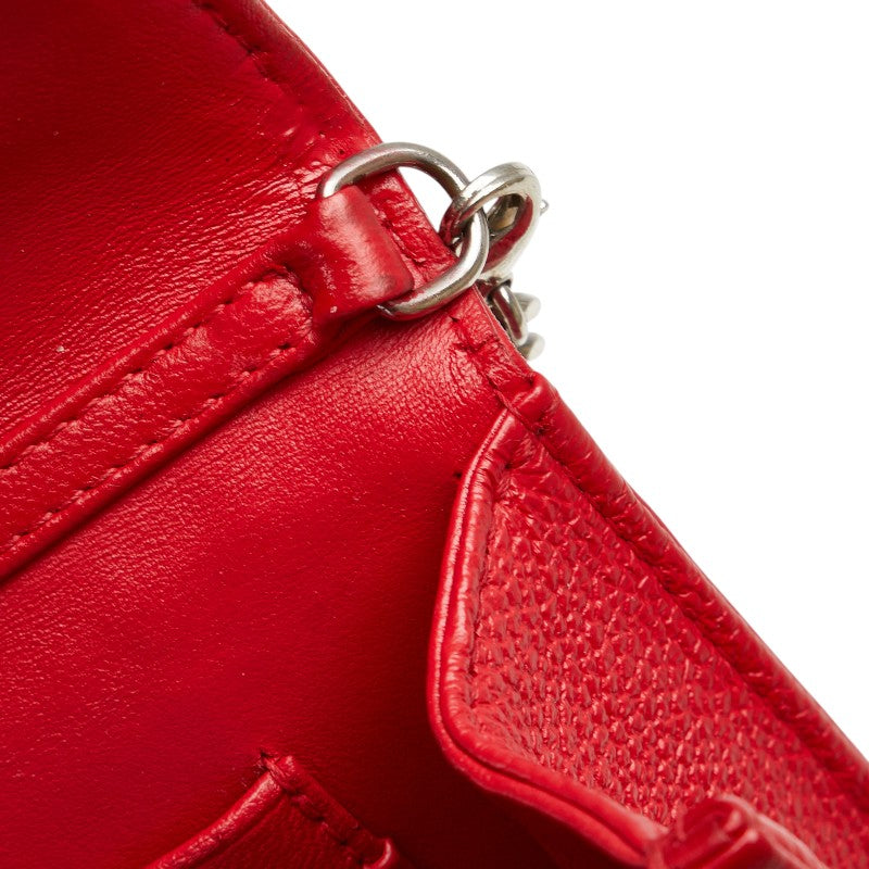 Dior Diorama Red Leather Chain Shoulder Bag