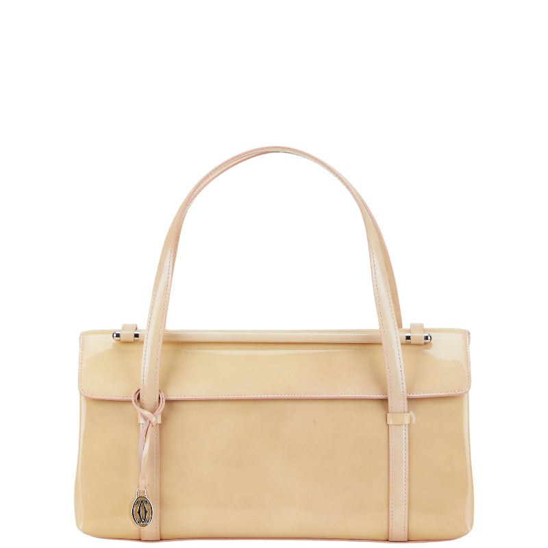 Cartier Cabochon Patent Leather Handbag Beige