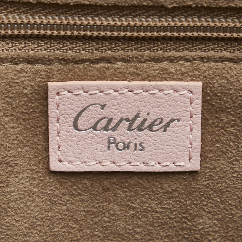 Cartier Cabochon Patent Leather Handbag Beige