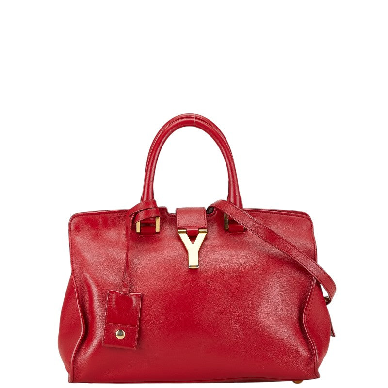 Saint Laurent Leather Petit Cabas Handbag Red