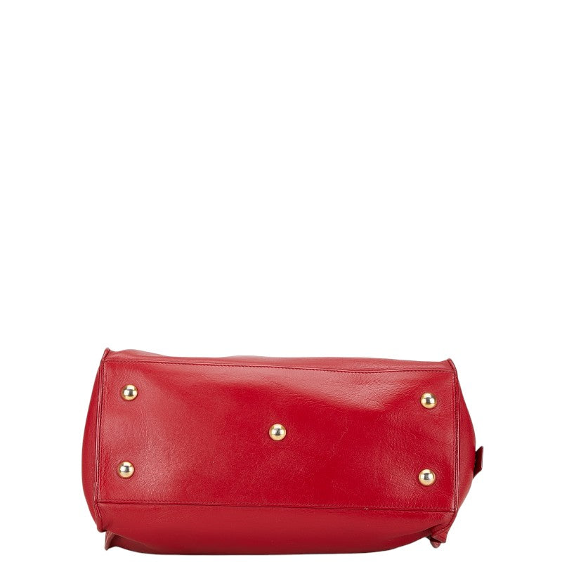 Saint Laurent Leather Petit Cabas Handbag Red