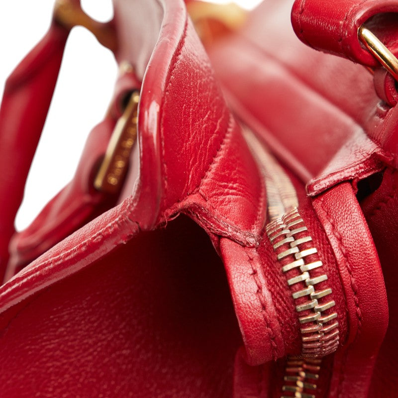 Saint Laurent Leather Petit Cabas Handbag Red