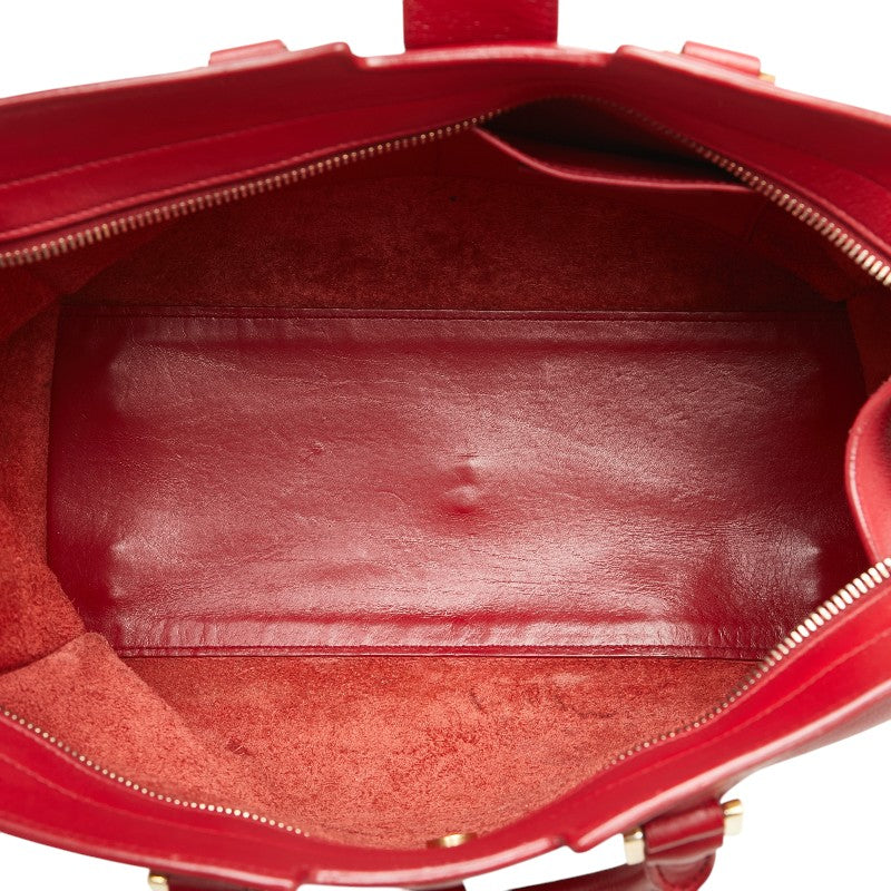 Saint Laurent Leather Petit Cabas Handbag Red