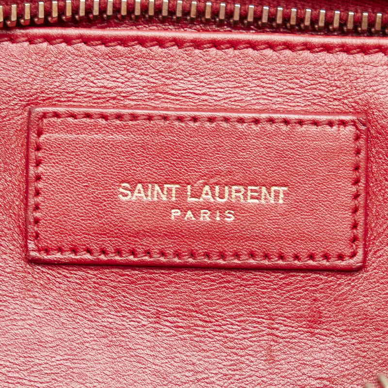 Saint Laurent Leather Petit Cabas Handbag Red