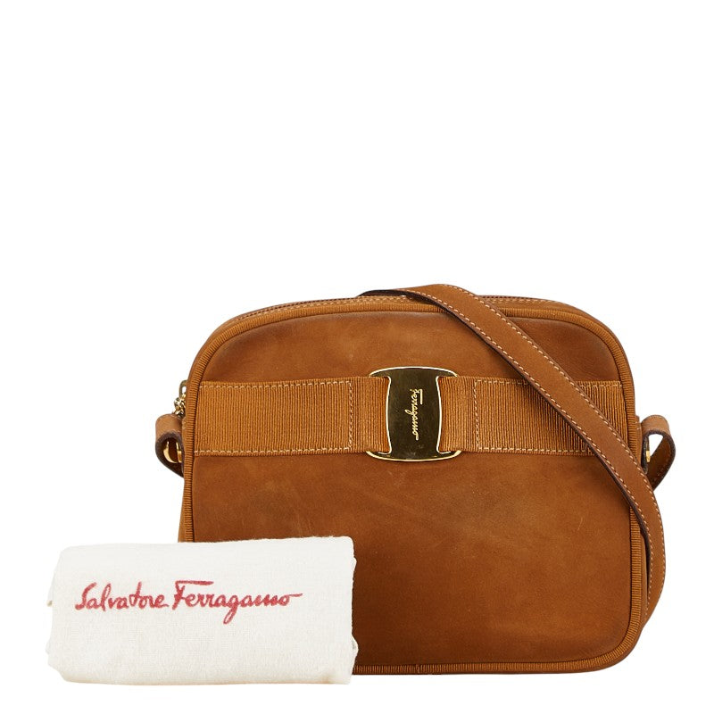 Salvatore Ferragamo Vara Ribbon Leather Shoulder Bag