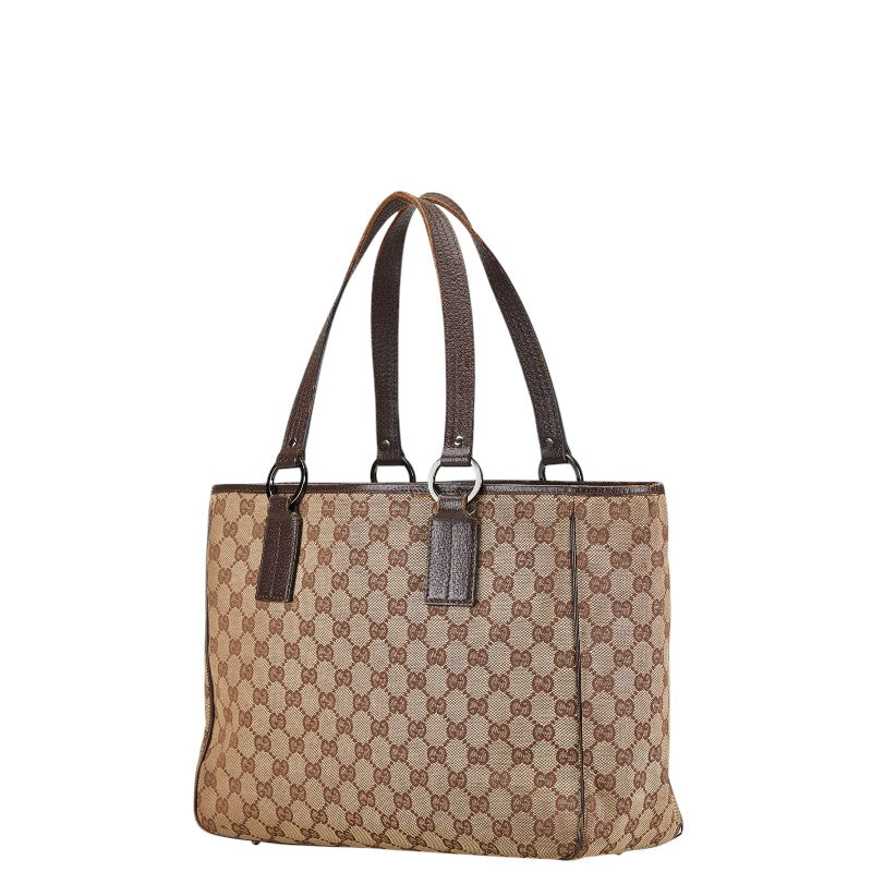 Gucci GG Canvas Leather Tote Bag 113017