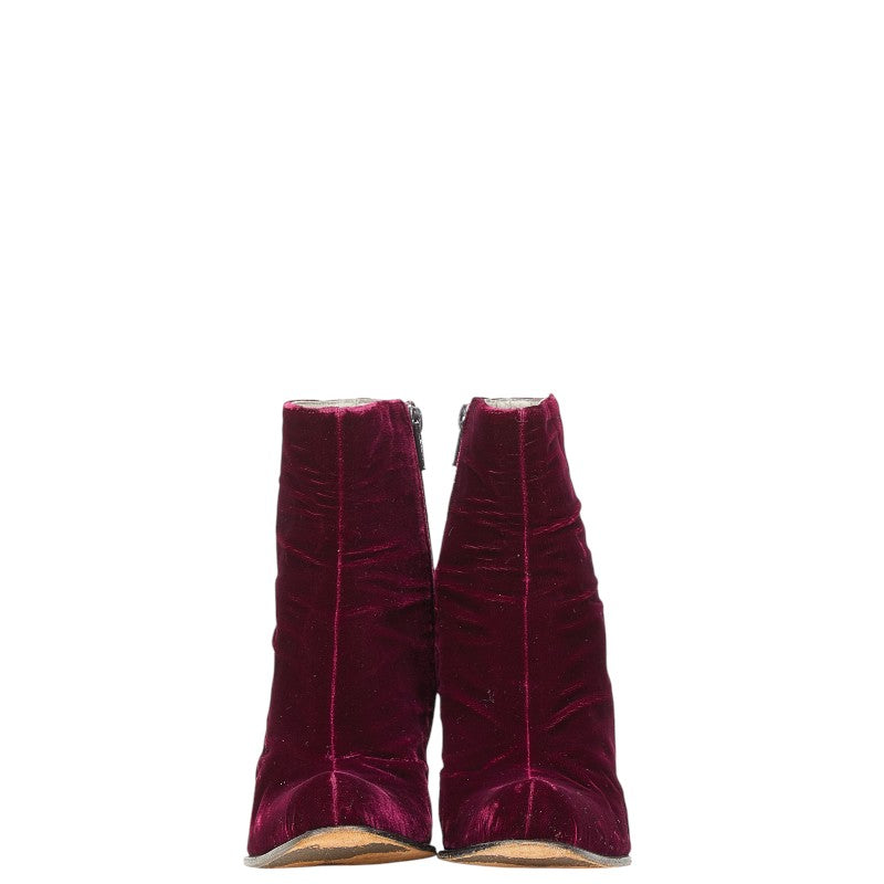 Prada Velour Short Boots Wine Red