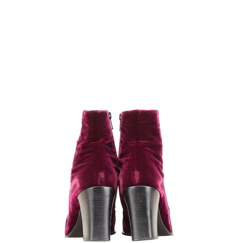 Prada Velour Short Boots Wine Red