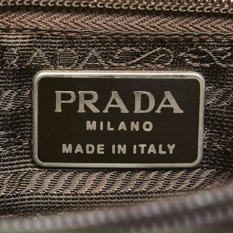 Prada Nylon Triangle Logo Handbag Khaki Green