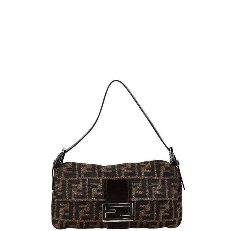 Fendi Canvas Leather Mamma Bucket Shoulder Bag