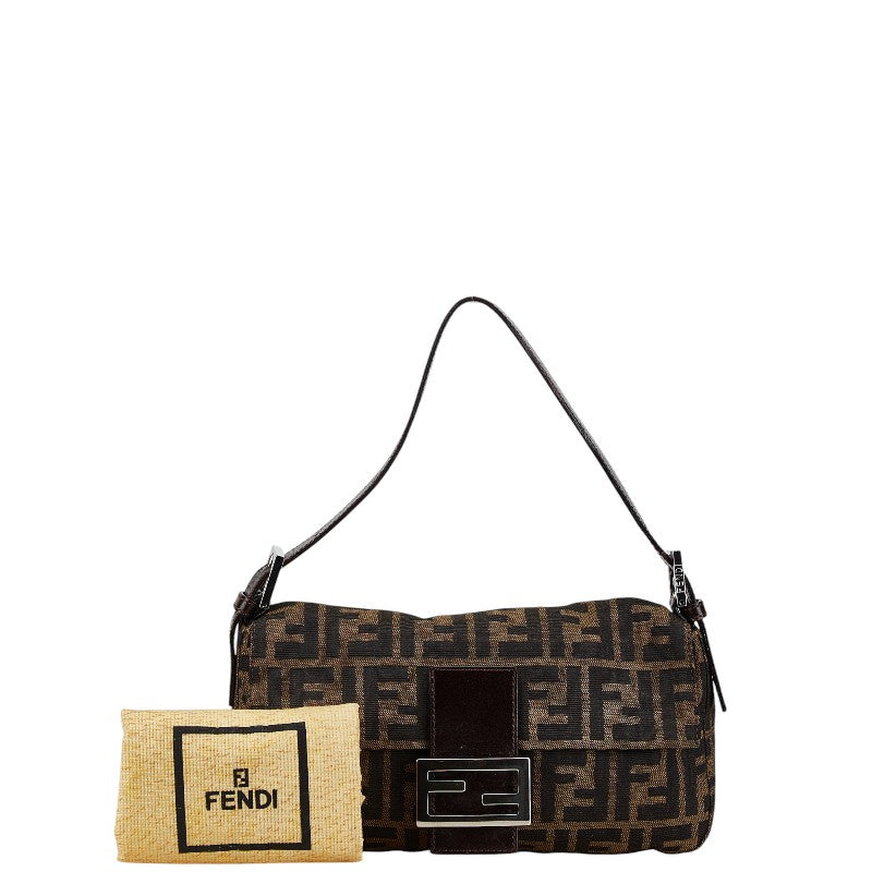 Fendi Canvas Leather Mamma Bucket Shoulder Bag