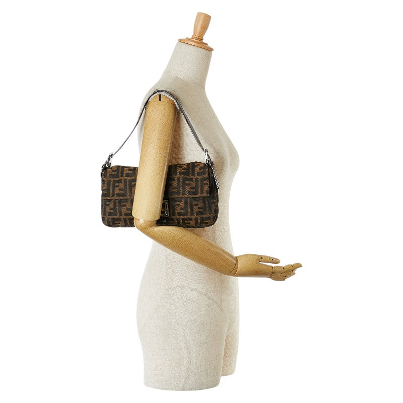 Fendi Canvas Leather Mamma Bucket Shoulder Bag