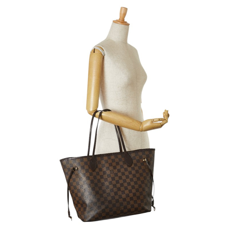 Louis Vuitton Damier Neverfull MM Tote Bag Brown