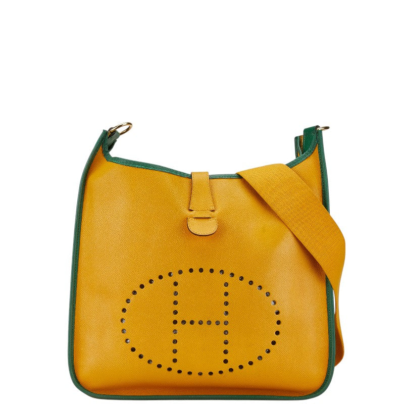 Hermes Evelyne GM Shoulder Bag Yellow Green